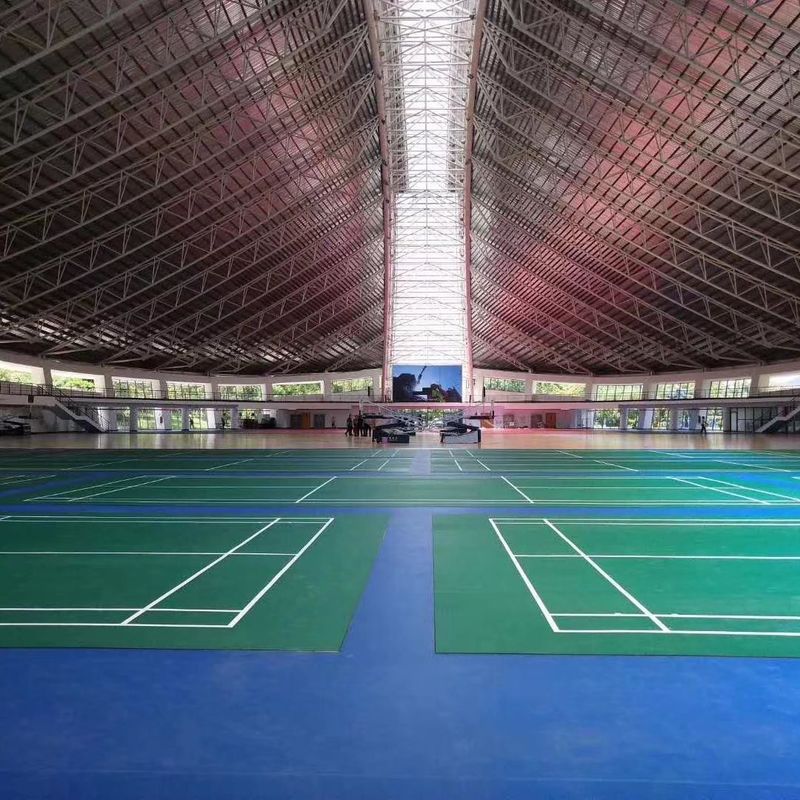 ريل داخلي PVC رياضي ملعب البادمينتون BWF الأرضية 6.0mm 1.0mm/1.2mm طبقة ارتداء