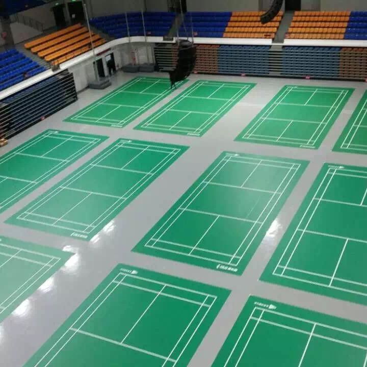 ملحقات الأرضية المقدمة ريل PVC الفينيل أسطوانات الأرضية لملاعب البادمينتون الداخلية