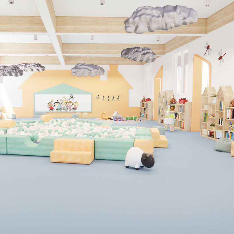 أرضيات غير متجانسة أرضيات بي.في.سي سهلة الصيانة مقاومة عالية للبقع للمساحات التجارية مع التصميم الحد الأدنى