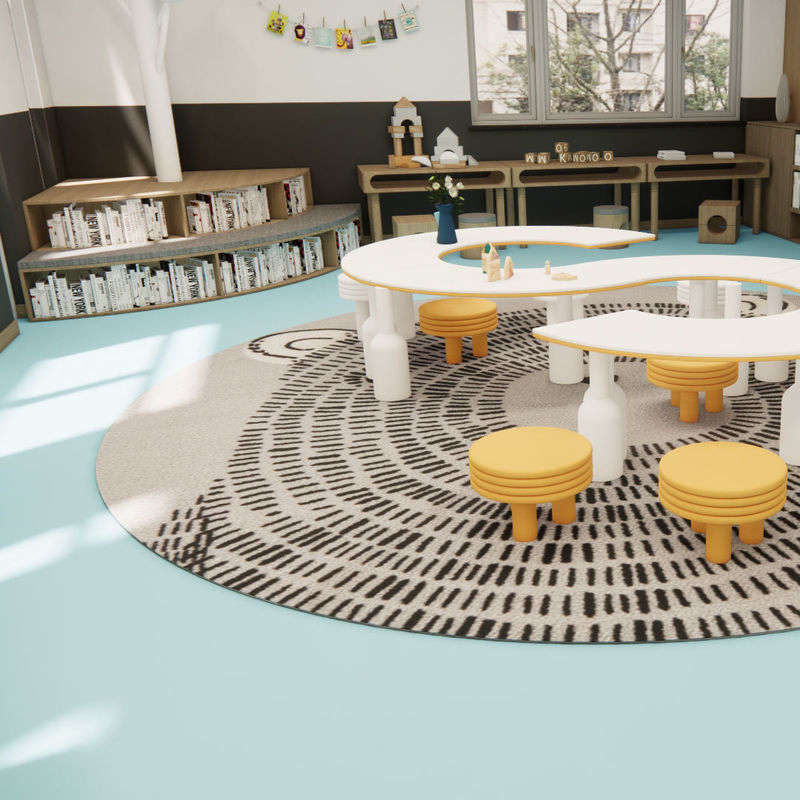 أرضيات غير متجانسة أرضيات بي.في.سي للمناطق ذات حركة المرور العالية والبيئات ذات الرطوبة العالية