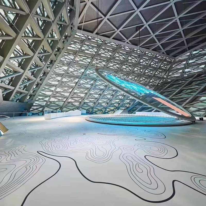 الأرضيات المطاطية الصديقة للبيئة والمقاومة للاستعمال والمقاومة للنزلق في قاعات المعارض