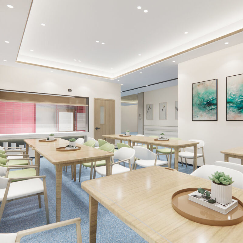 أرضيات متجانسة مقاومة للصدمات مع سطح مضاد للخدش لغرف المرضى في دور رعاية المسنين