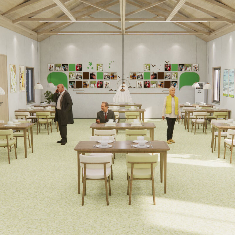 أرضيات متجانسة مقاومة للصدمات مع سطح مضاد للخدش لغرف المرضى في دور رعاية المسنين