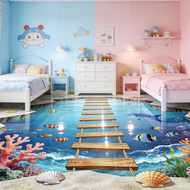 أرضيات زخرفية ثلاثية الأبعاد مخصصة فاخرة للغرف ذات الطابع الخاص